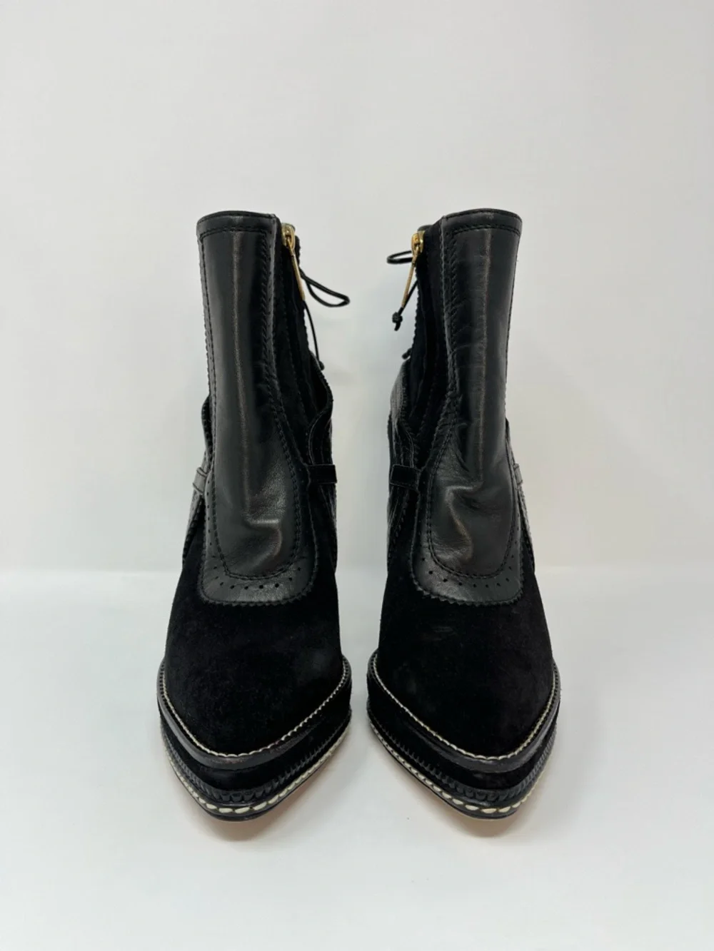 Christian Dior Galliano Vintage 90s Y2K Black Suede Leather Ankle Boots 37.5 7